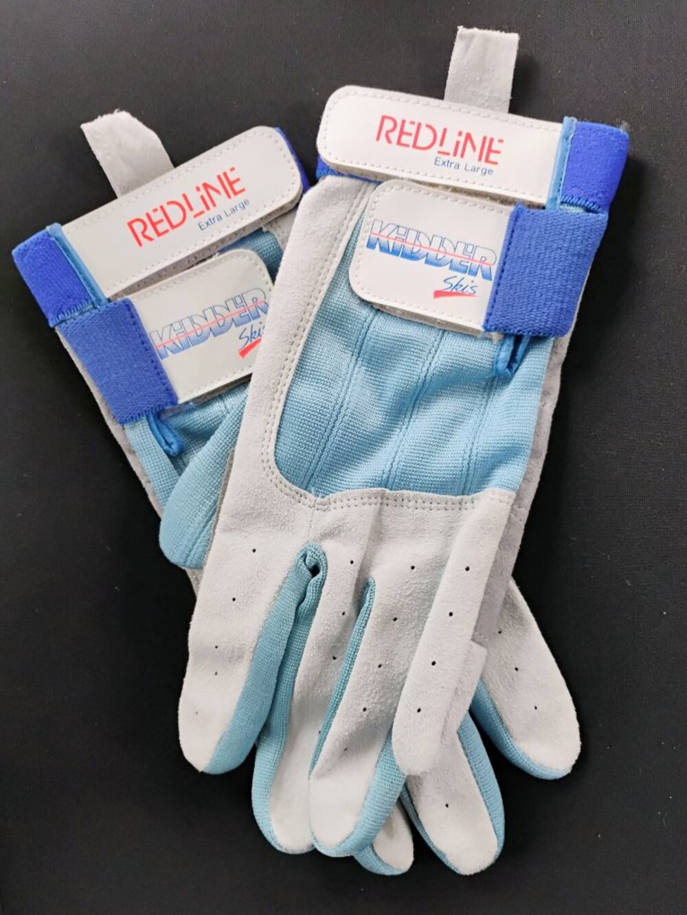 VINTAGE Kidder Redline Waterski Gloves Grey/Blue - XL